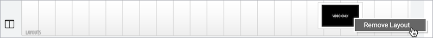 Layouts track shows the Video Only layout and the Remove Layout option