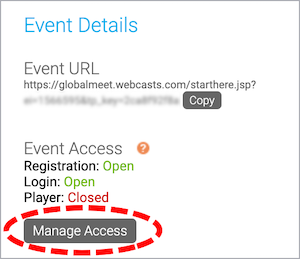 Manage Access button circled